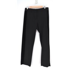 PER SE by Carlisle Side Stripe Tuxedo Straight Dress Pants Black Women's 10